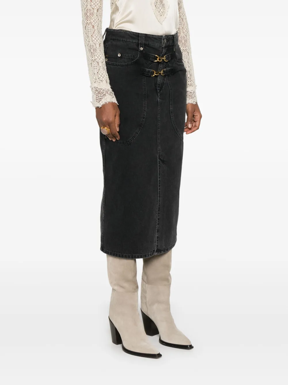 ISABEL MARANT Pavina denim rok Zwart