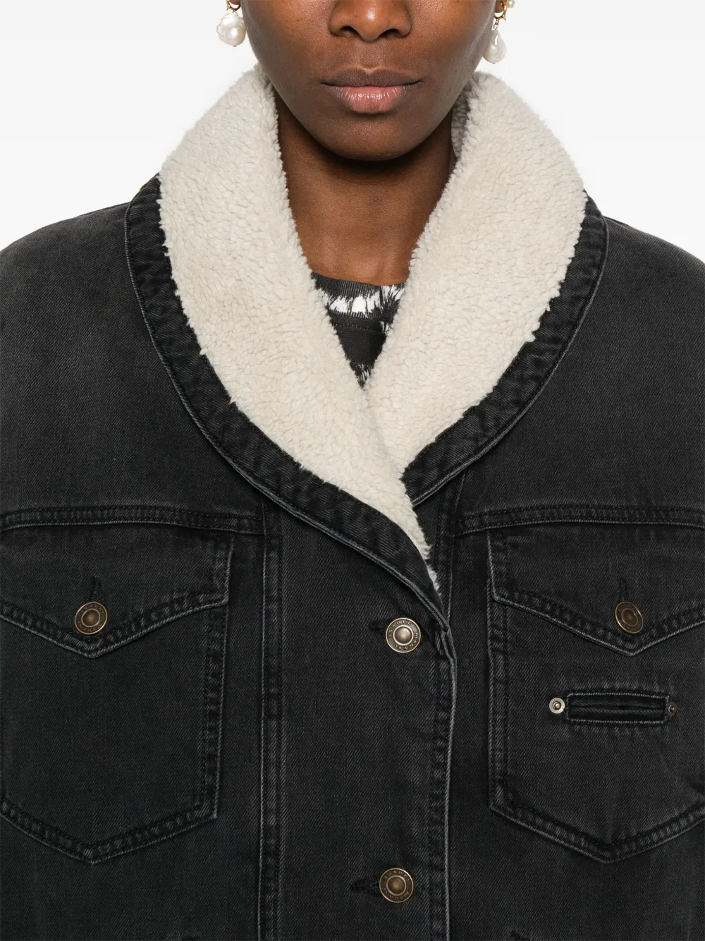 ISABEL MARANT Pimia denim jack Zwart