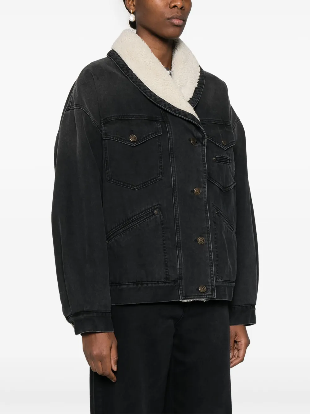 ISABEL MARANT Pimia denim jack Zwart