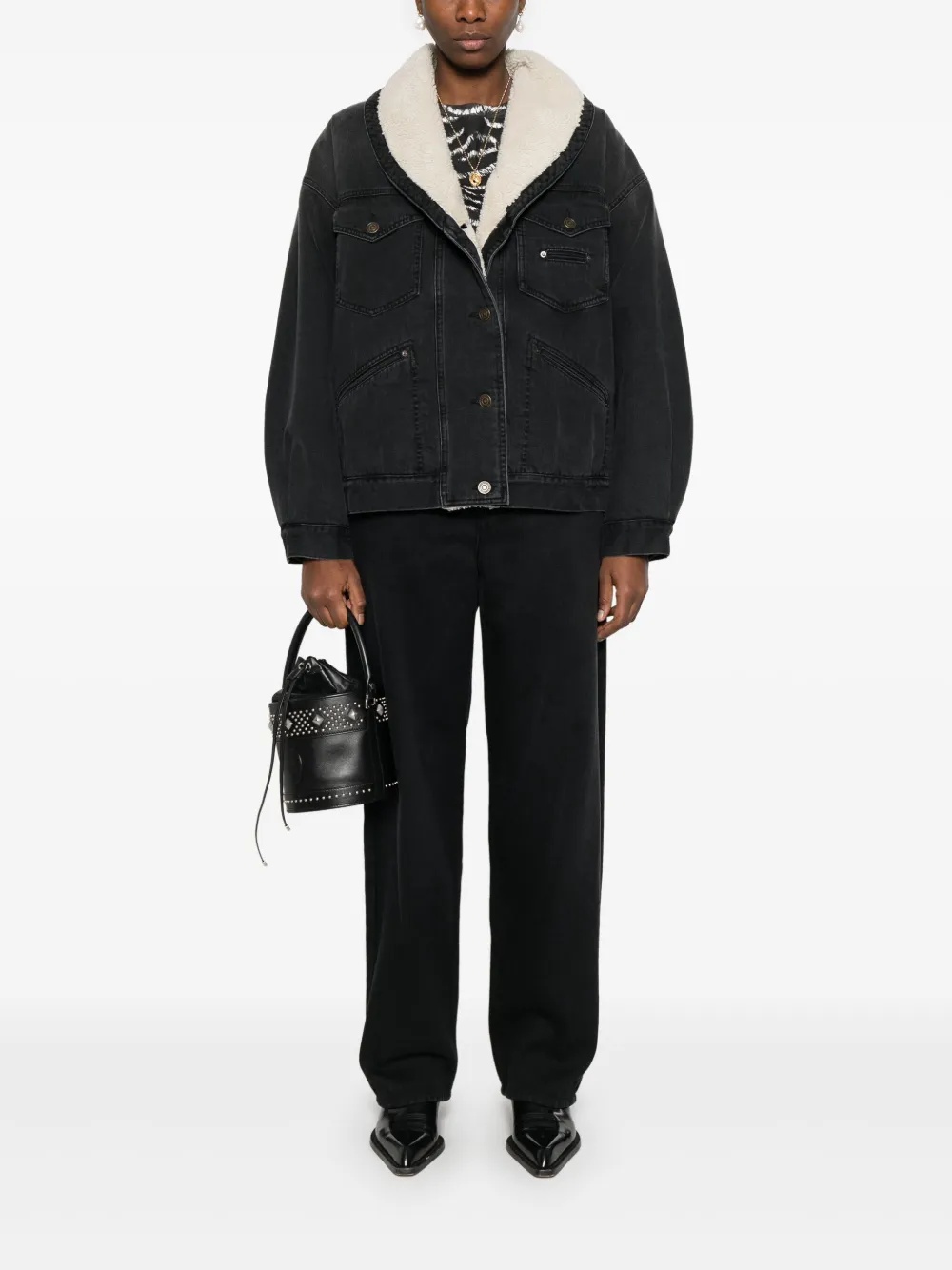 ISABEL MARANT Pimia denim jack Zwart