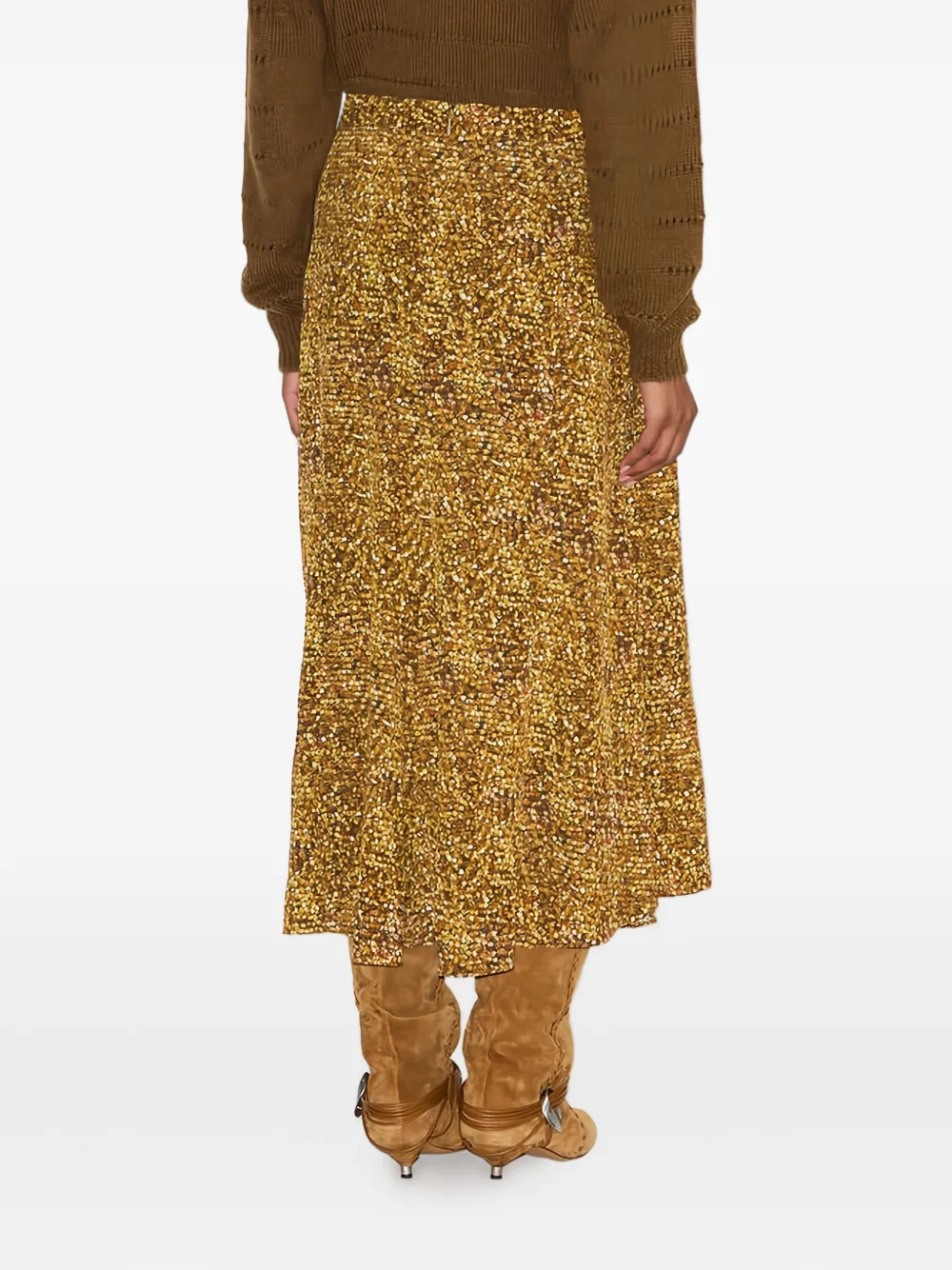 Isabel Marant Sequin-pattern Midi Skirt In Yellow