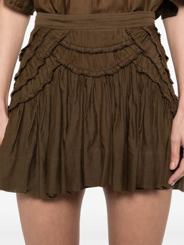 【関税&送料込】Marant Etoile Ceola Cotton Blend Miniskirt MARANT ÉTOILE Ceola Mini Skirt | Brown | FARFETCH