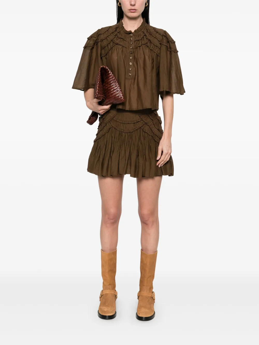 MARANT ÉTOILE Ceola mini-rok Bruin