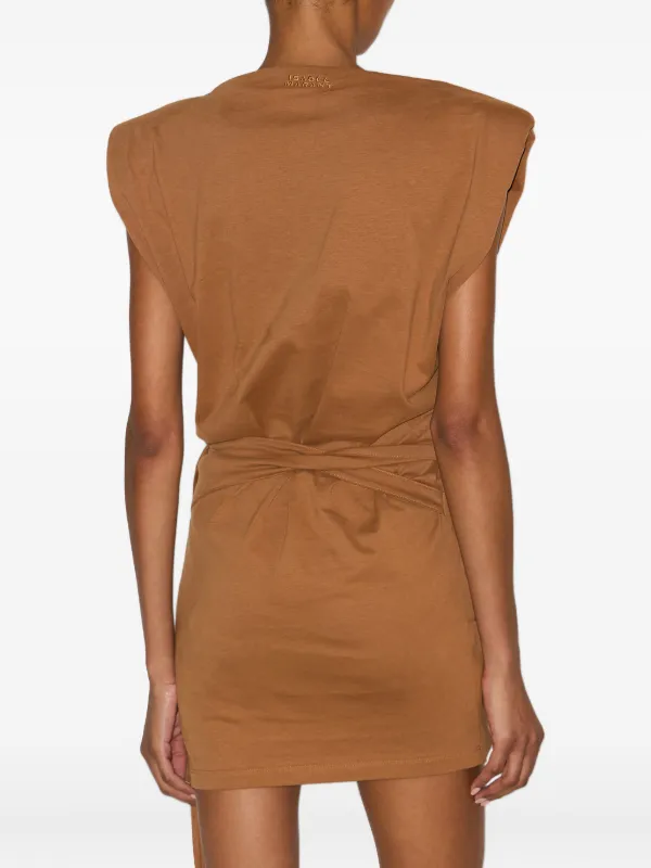 ISABEL MARANT Marielle Wrap Mini Dress | Brown | FARFETCH