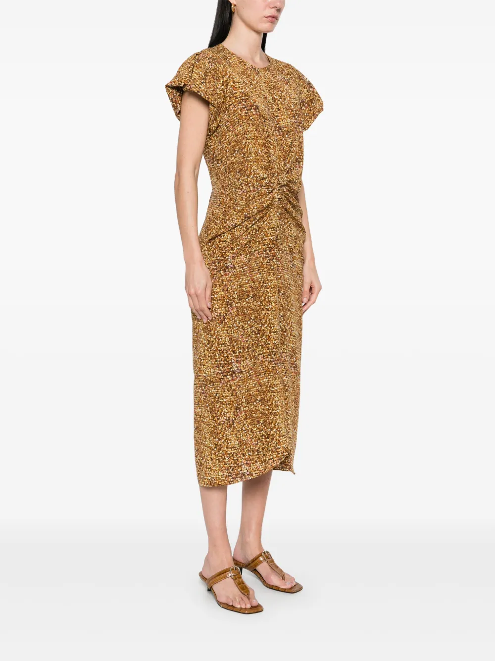 ISABEL MARANT Terena midi-jurk Geel