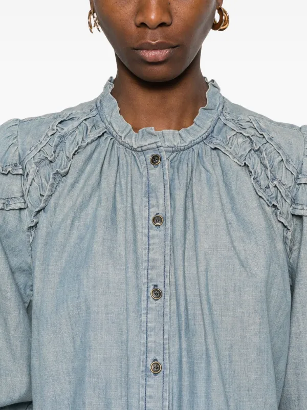 MARANT ÉTOILE Camisa Milya Azul FARFETCH AR