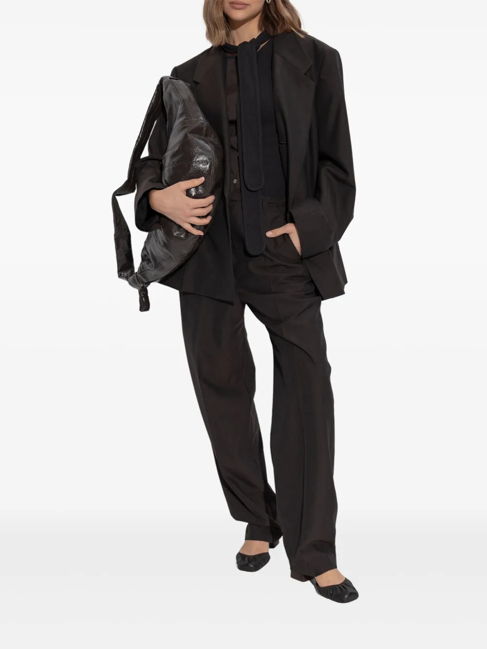 LEMAIRE belted tailored trousers - Zwart