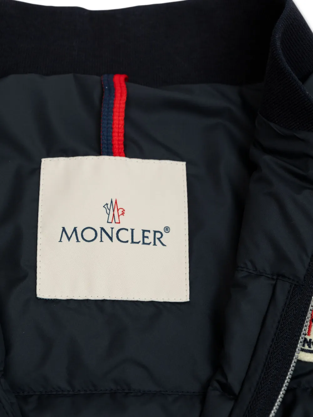 Moncler Enfant Gilet met logo-applicatie Blauw