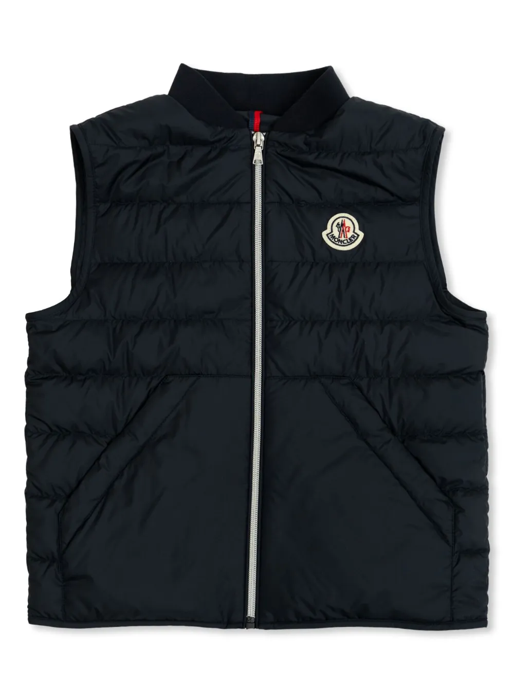 Moncler Enfant Gilet met logo-applicatie Blauw