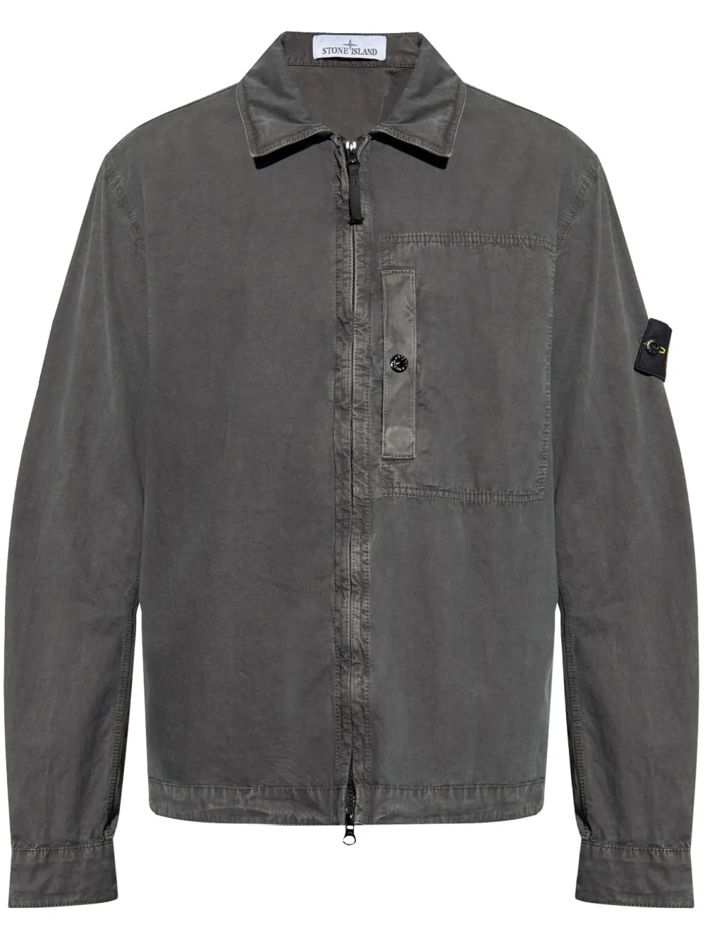 Stone Island camisa con distintivo Compass | gris | Image 1