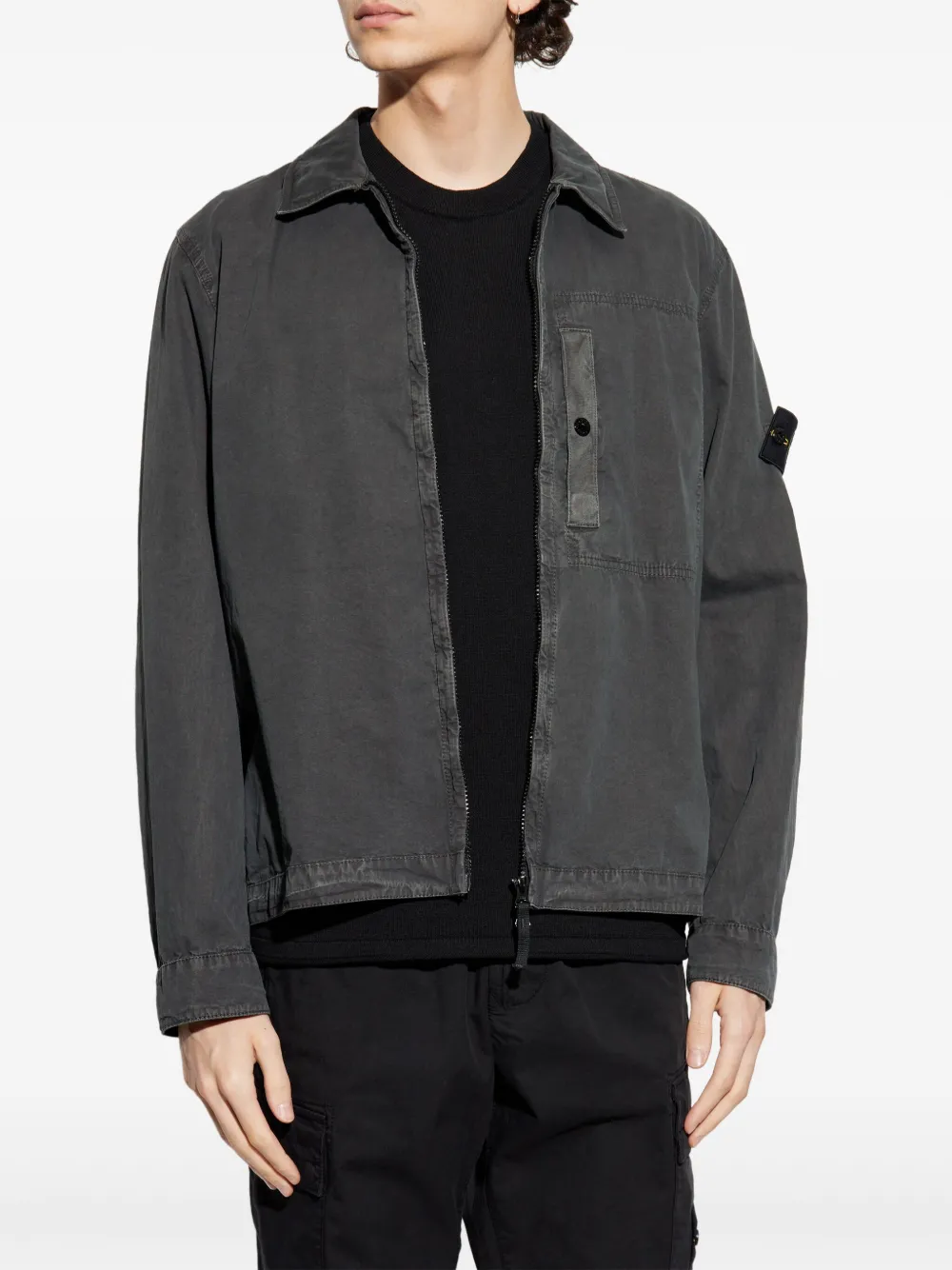 Stone Island Overhemd met Compass-logopatch Grijs