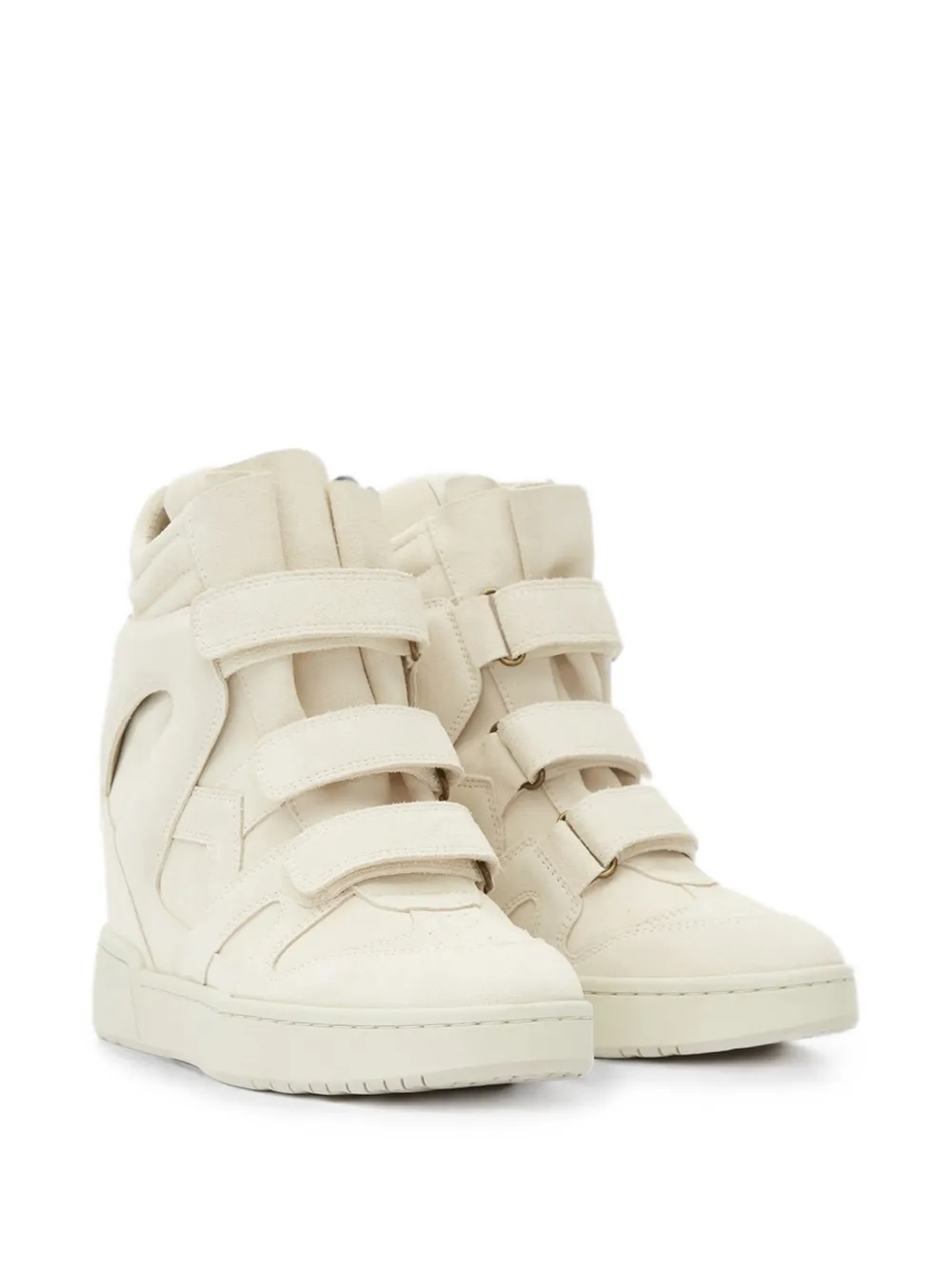 ISABEL MARANT IM3 high-top sneakers met sleehak Beige