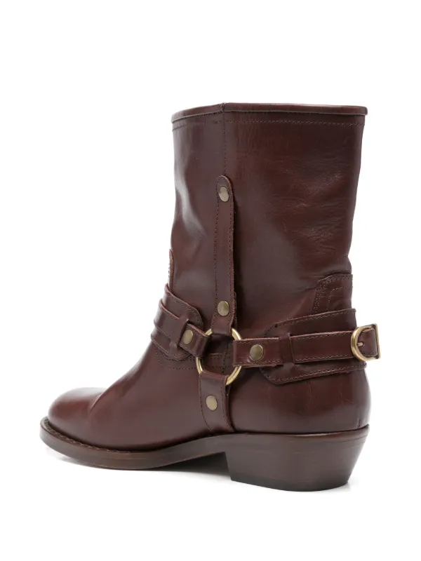 ショートブーツ・ブーティ Isabel Marant Ildred Western Boots In Shiny Leather ISABEL MARANT Ildred Boots | Brown | FARFETCH