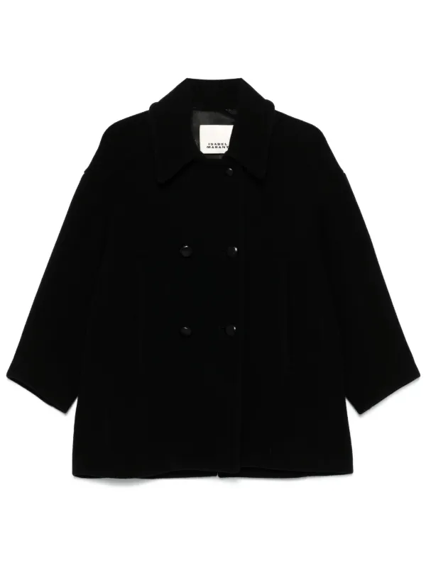 コート Isabel Marant Black wool blend Fiby coat ISABEL MARANT Fiby Coat | Black | FARFETCH