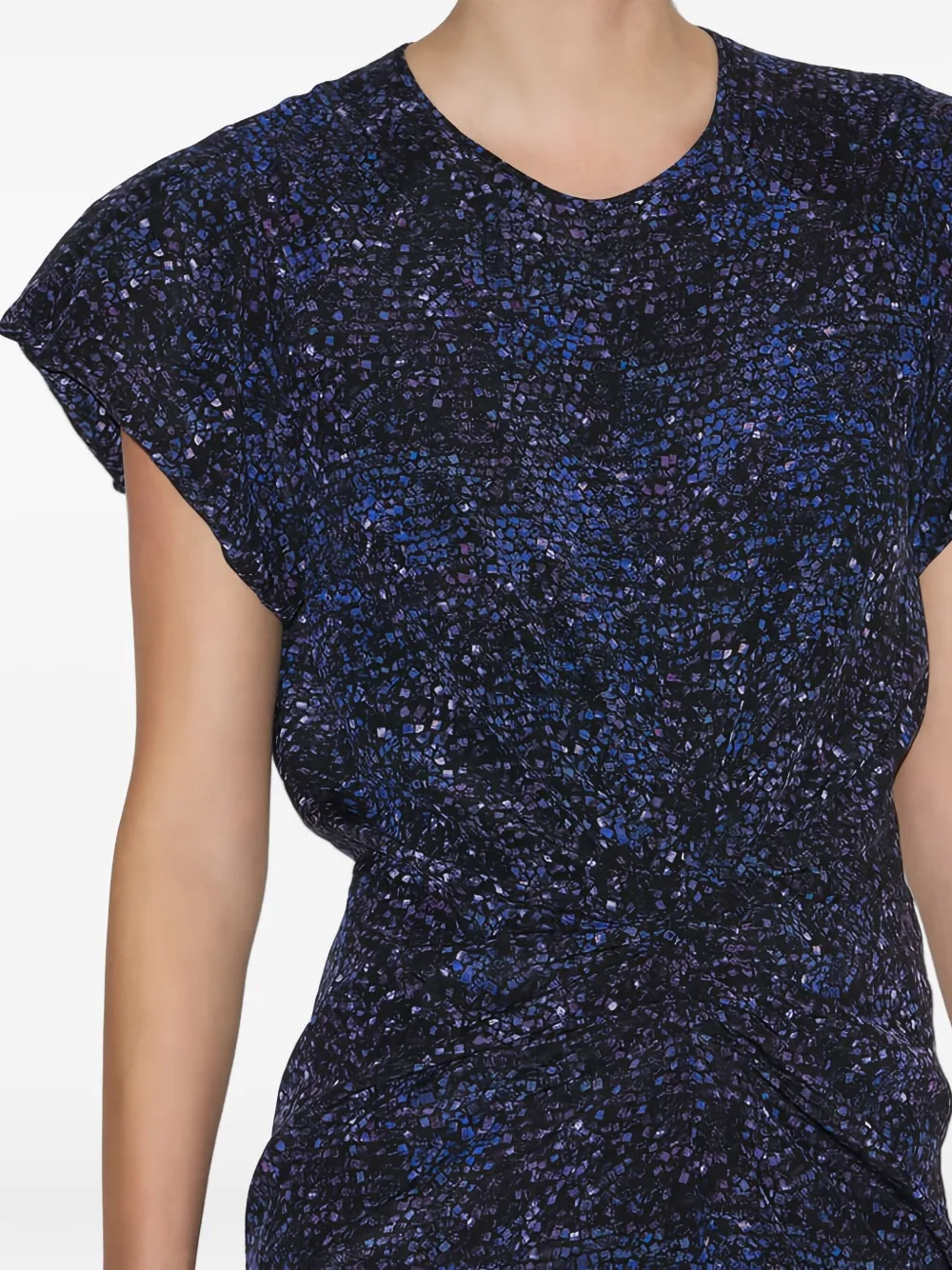 Isabel Marant Terena Sequin-embellished Twisted Dress In Blue