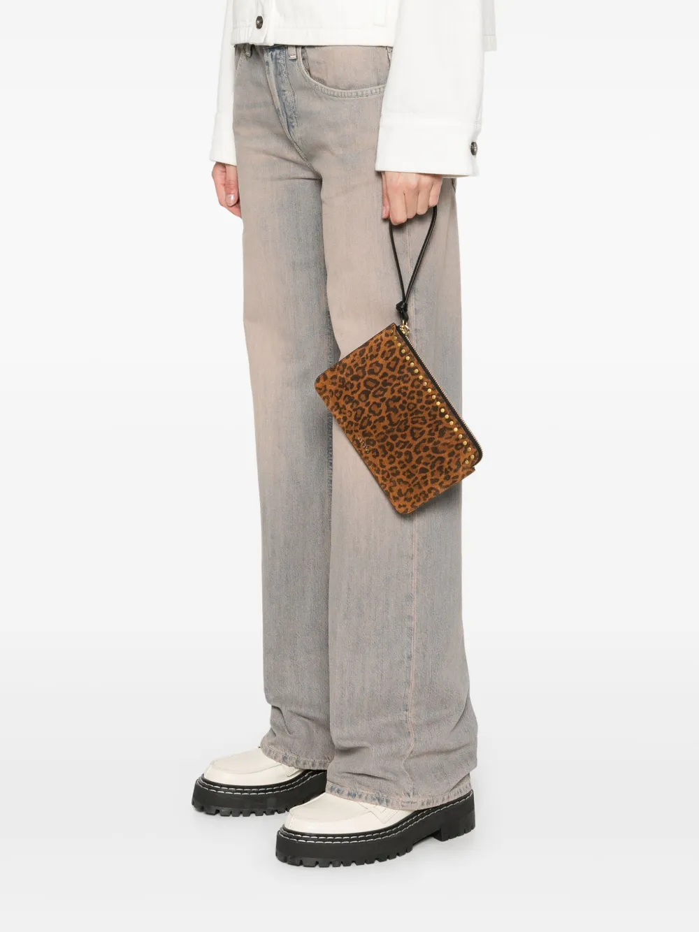 ISABEL MARANT Buidel met luipaardprint Bruin