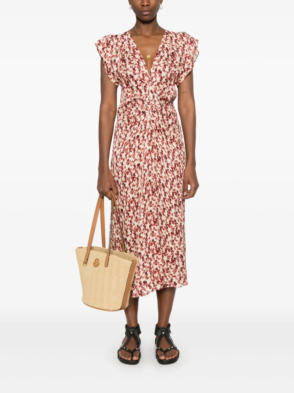 ISABEL MARANT Lyndsay midi-jurk - Beige