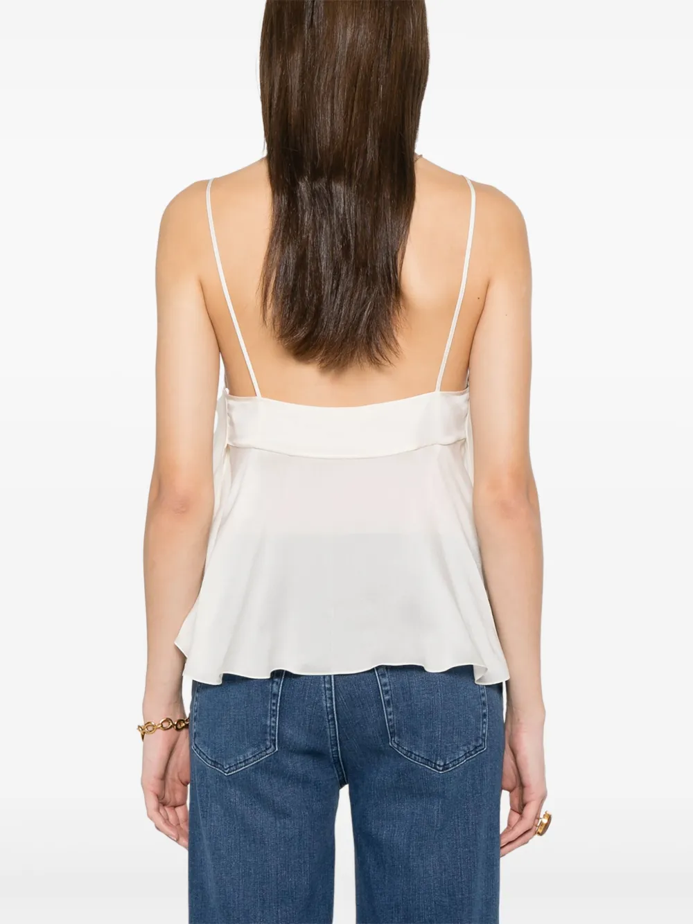 Chloé Ruffled Tie-front Silk-chiffon Top In White