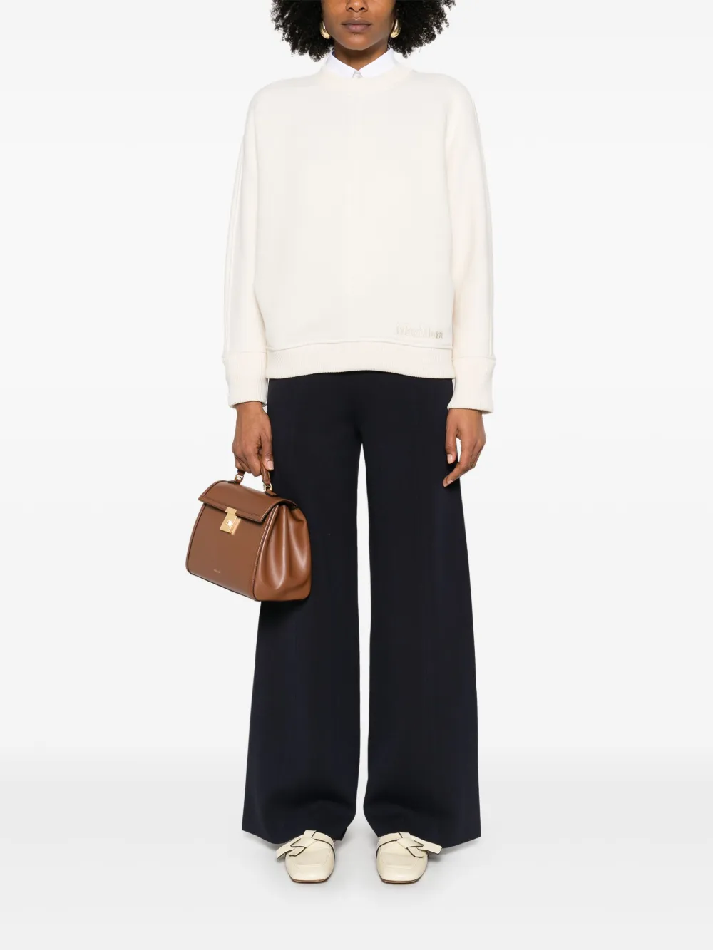 Max Mara Assiro broek met wijde pijpen - Blauw