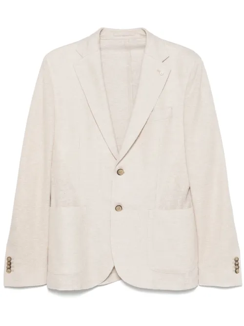 Blazer à simple boutonnage - LUIGI BIANCHI MANTOVA - Modalova