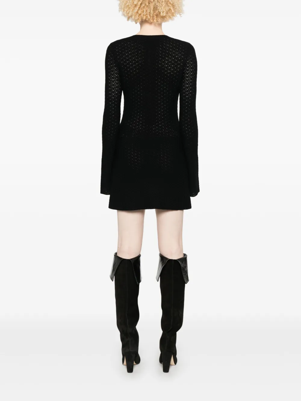 Saint Laurent Gehaakte mini-jurk Zwart