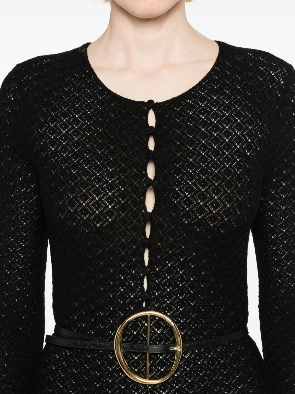 Saint Laurent Gehaakte mini-jurk Zwart