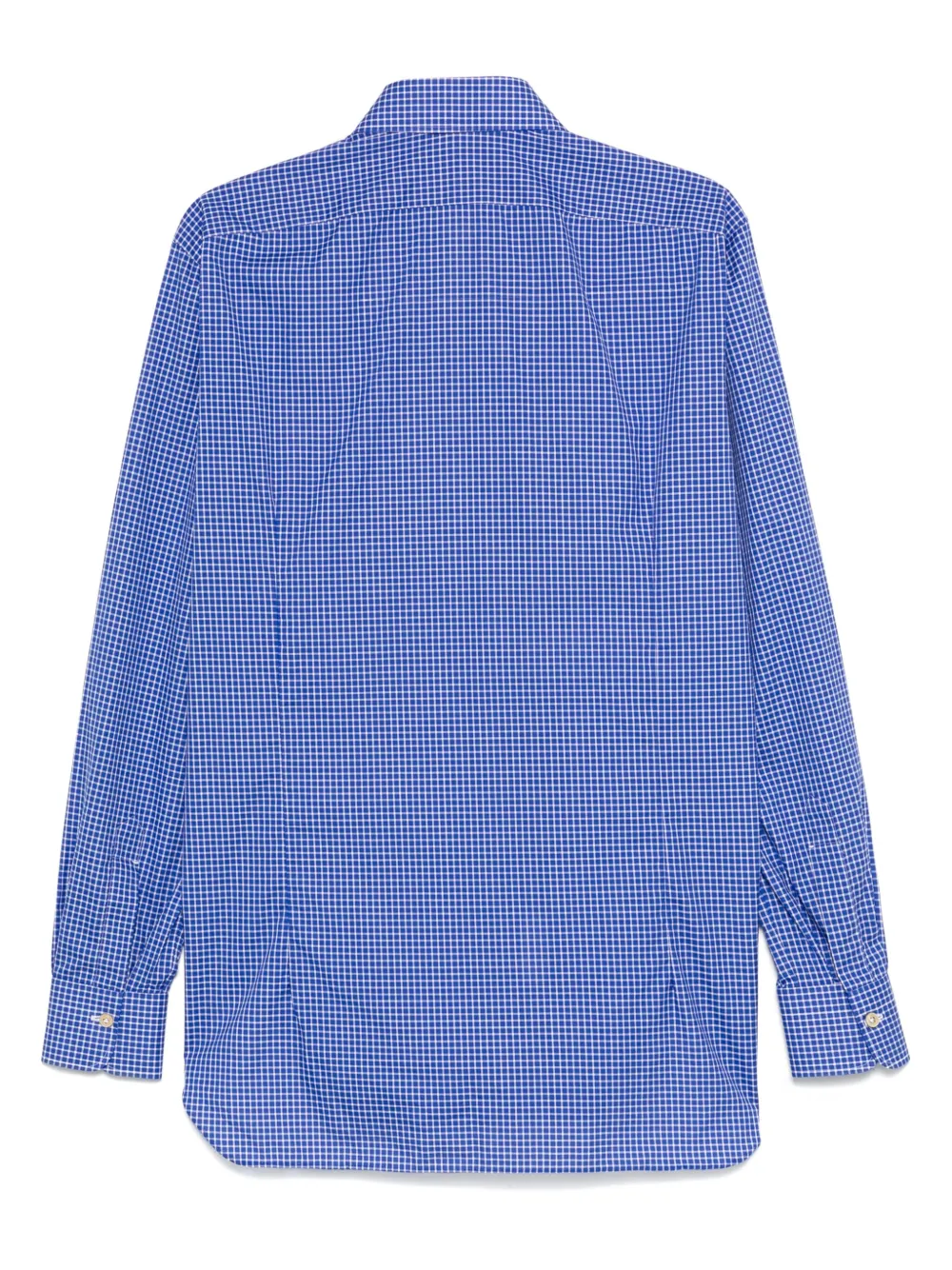 Kiton Geruit overhemd - Blauw