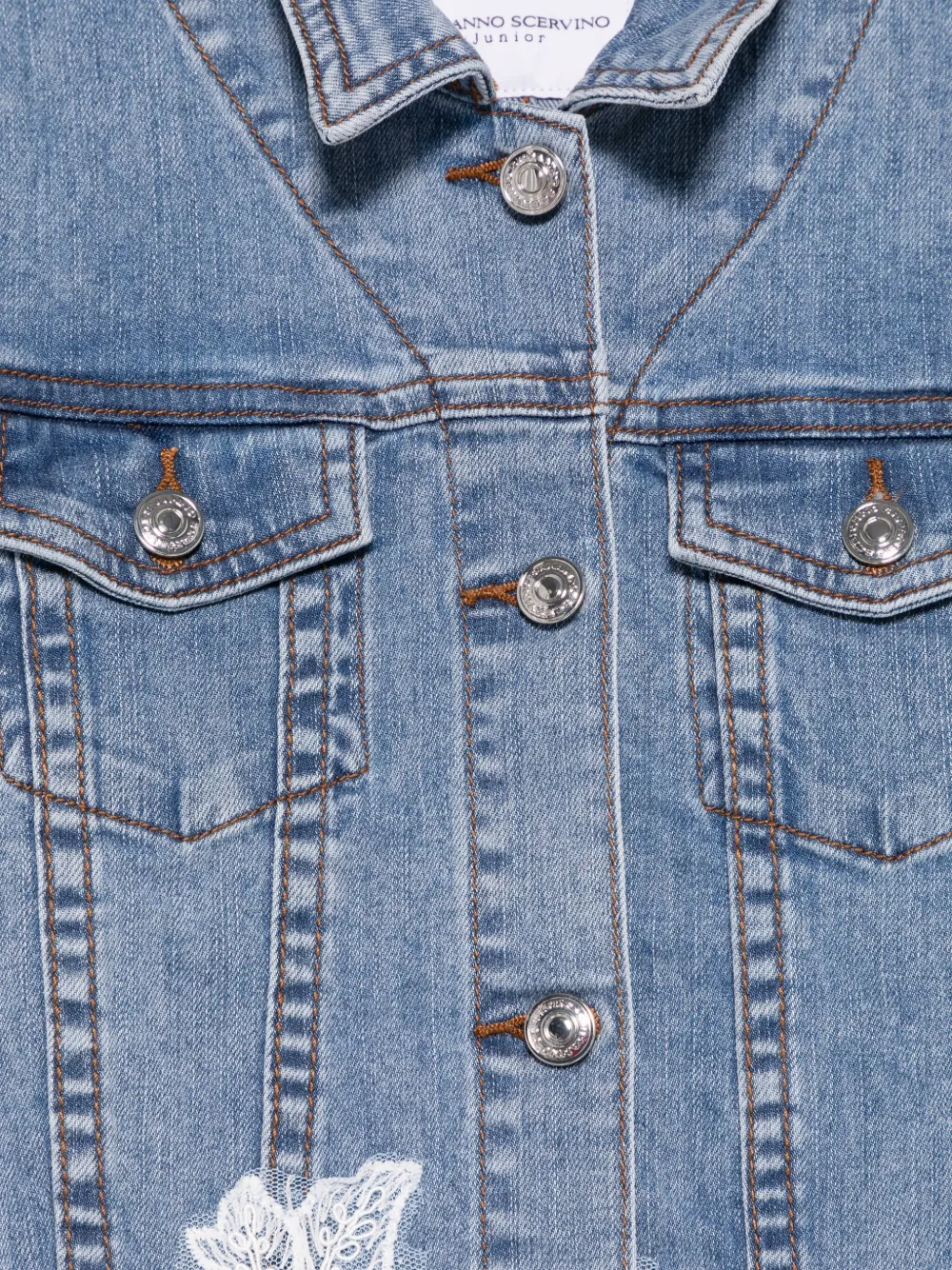 Ermanno Scervino Junior Jack met kanten detail Blauw