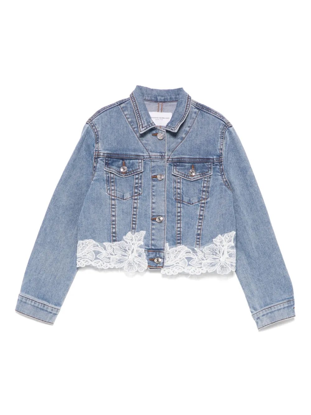 Ermanno Scervino Junior chamarra con encaje | azul | Image 1