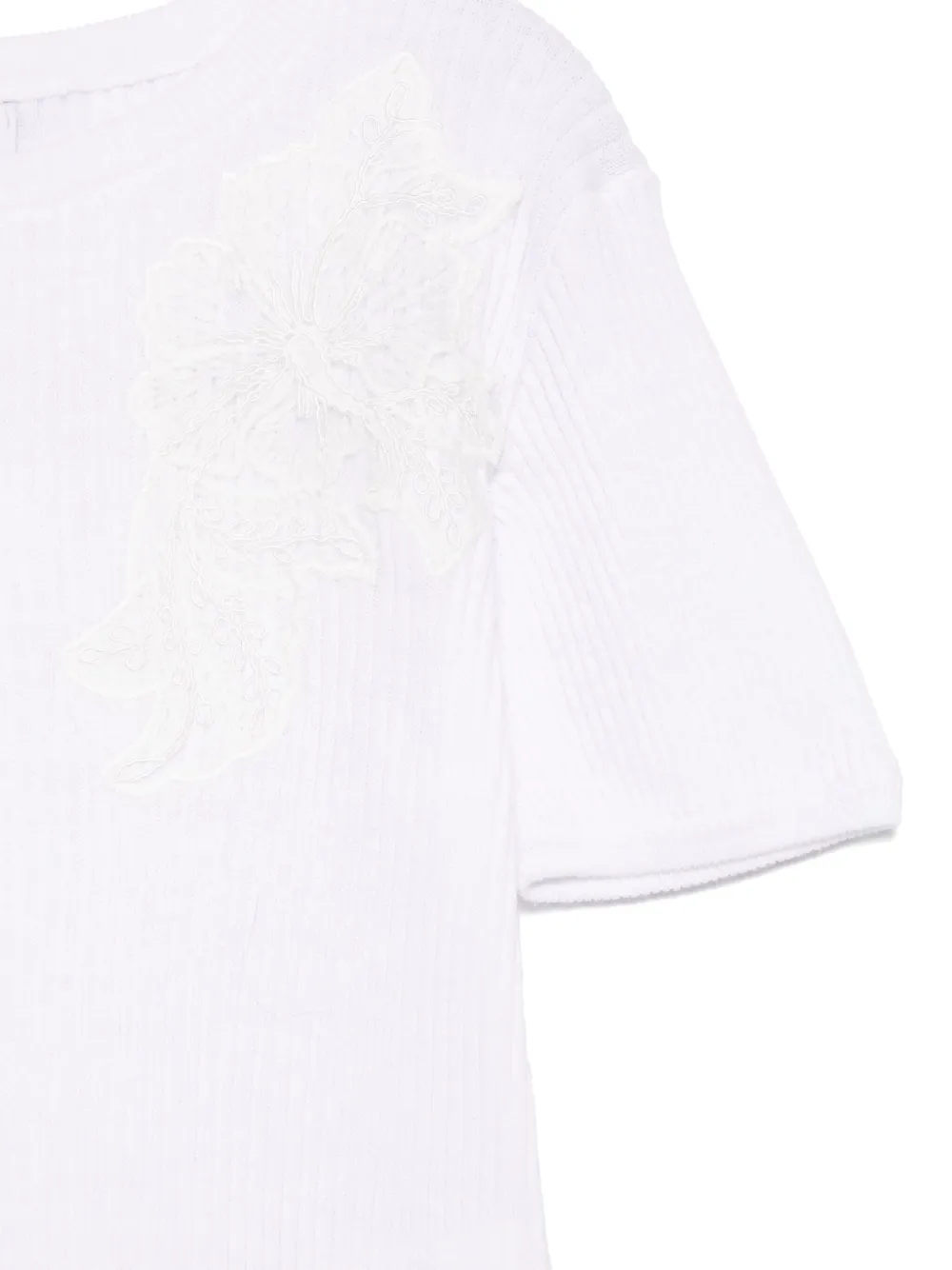 Ermanno Scervino Junior T-shirt met kanten detail Wit
