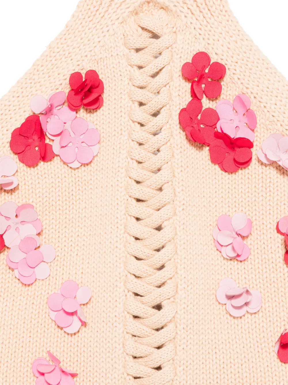 Ermanno Scervino Junior Top met bloemenapplicatie Beige