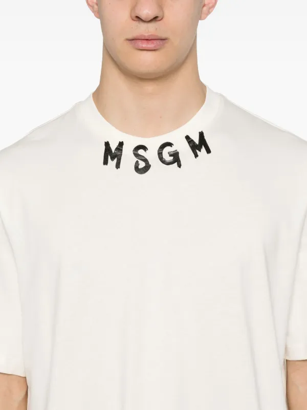 MSGM ロゴ Tシャツ | ニュートラル | FARFETCH JP