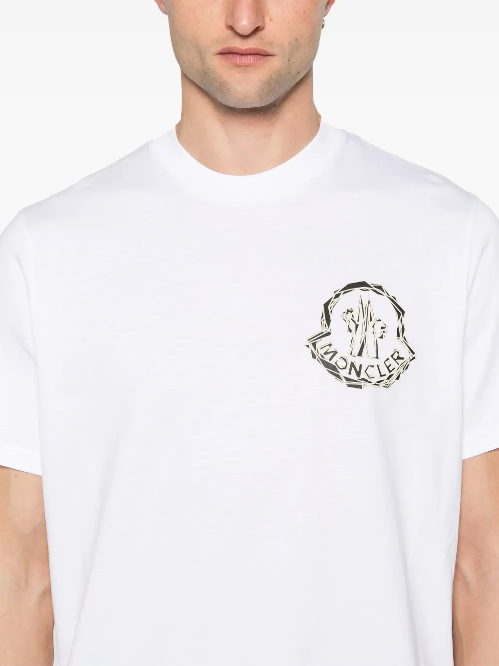Moncler T-shirt met logoprint Wit