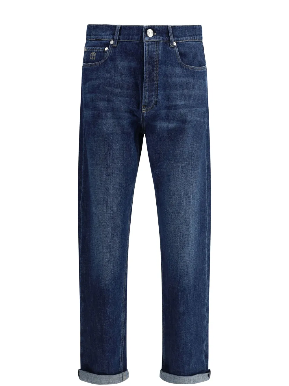 Brunello Cucinelli Camicia Twisted In Seta Dry Marrone In Blue