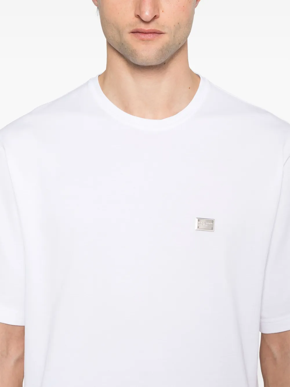 Dolce & Gabbana T-shirt met logoplakkaat Wit