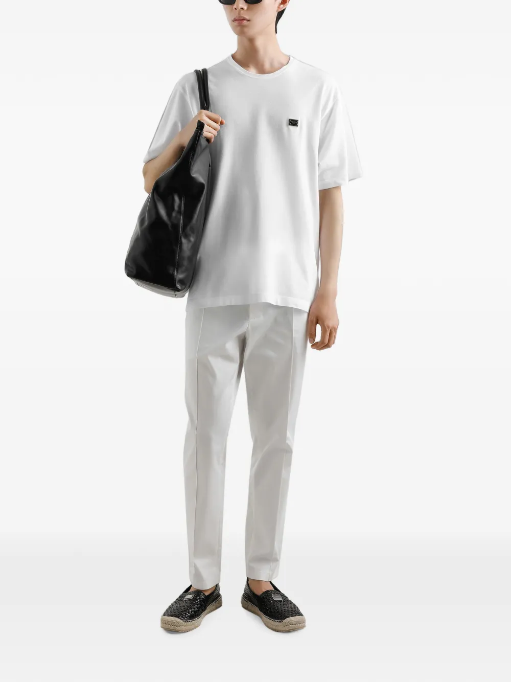 Dolce & Gabbana T-shirt met logoplakkaat Wit
