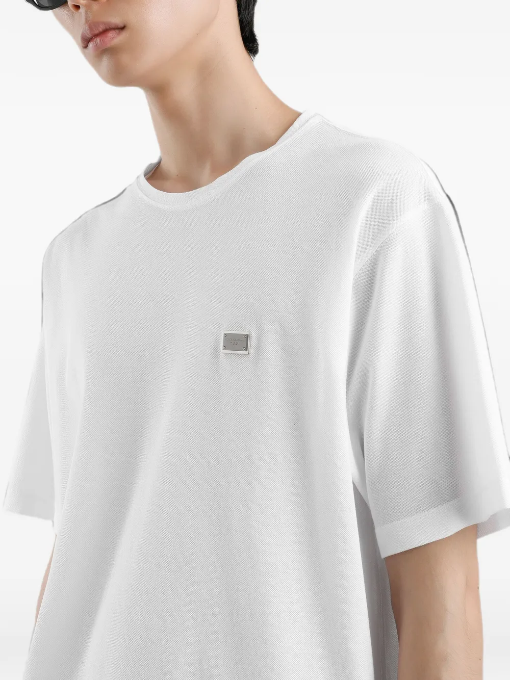 Dolce & Gabbana T-shirt met logoplakkaat Wit