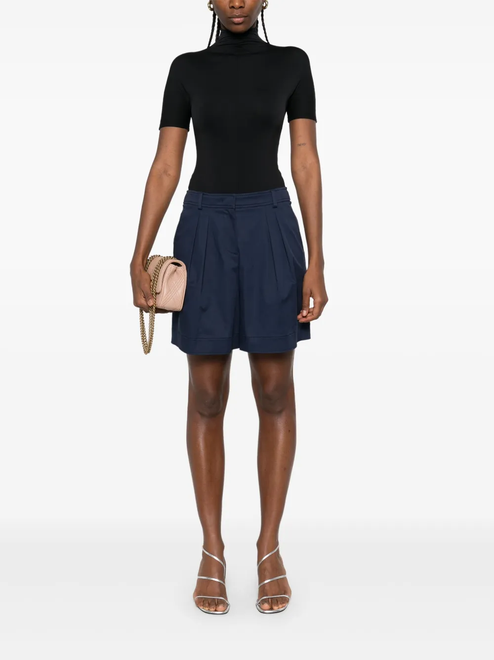 Alberta Ferretti Shorts met plooidetail - Blauw