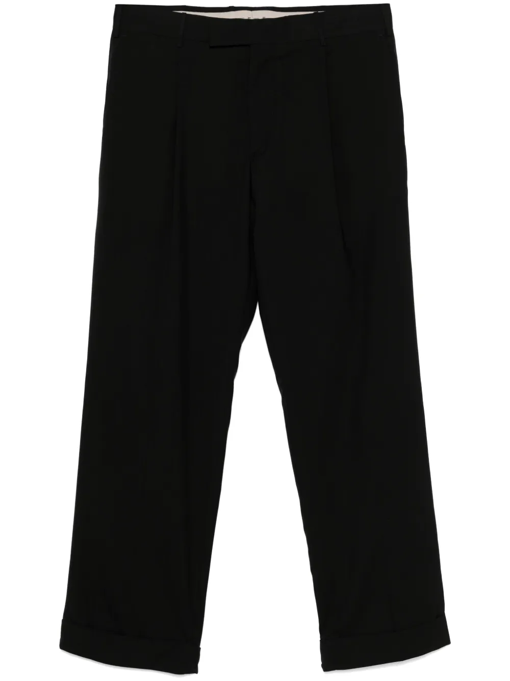 PT Torino Broek met geplooid detail Zwart