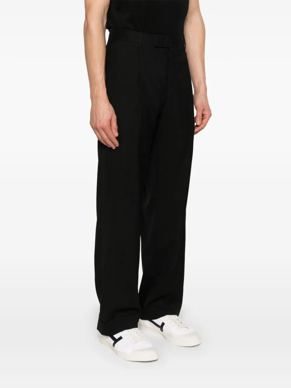 PT Torino Broek met geplooid detail Zwart