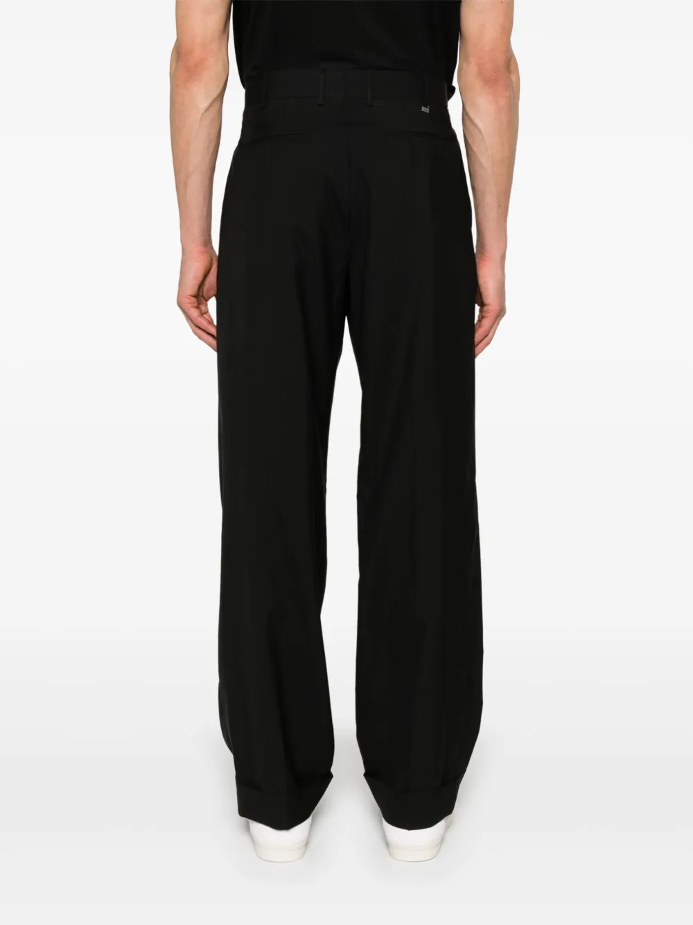 PT Torino Broek met geplooid detail Zwart