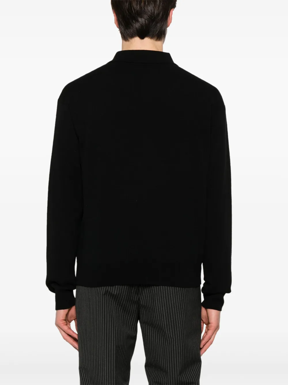 Saint Laurent Wollen poloshirt Zwart