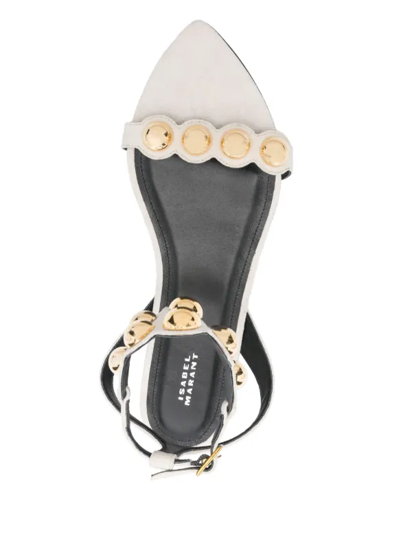 サンダル・ミュール ISABEL MARANT 'Arja' sandals White Lipa studded leather sandals in white - Isabel Marant