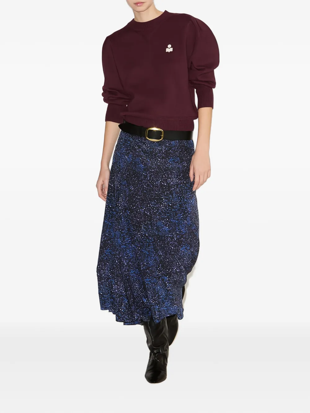 ISABEL MARANT sequin-pattern midi skirt - Blauw