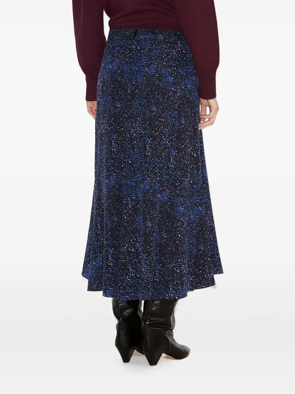 Isabel Marant Sequin-pattern Midi Skirt In Blue
