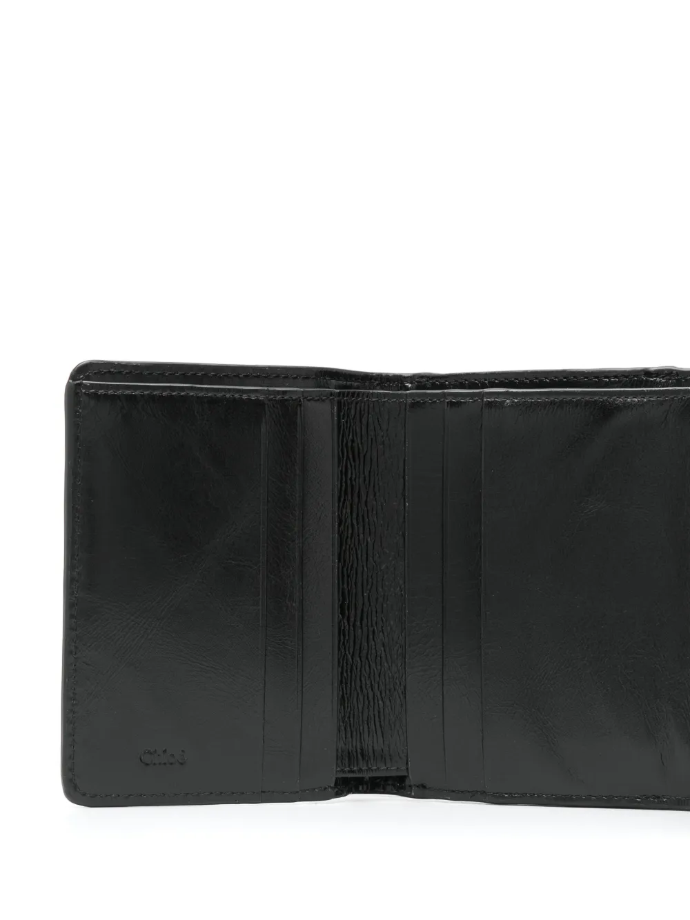 Chloé Small Tri-fold Alphabet Wallet In Black
