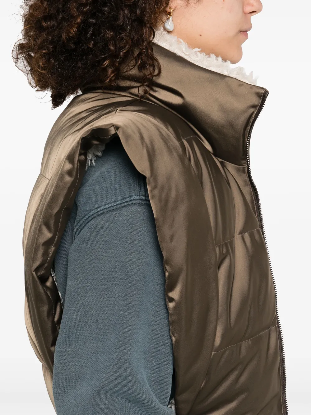 Isabel Marant Étoile Hoodiali Gilet In Brown