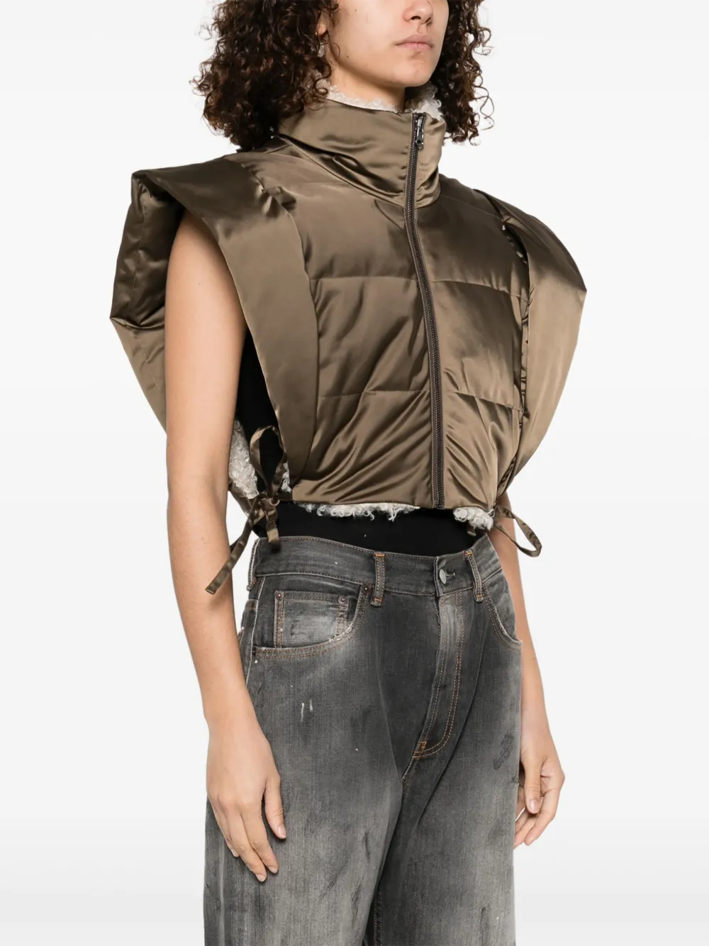 Isabel Marant Étoile Hoodiali Gilet In Brown