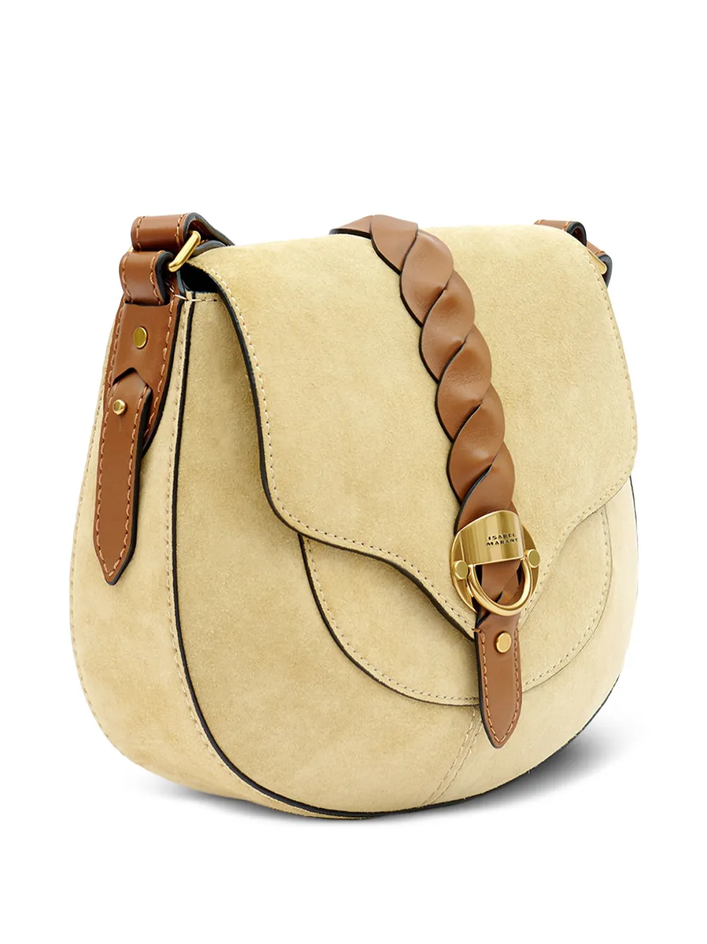 ISABEL MARANT Kleine Altay tas met gevlochten band Beige
