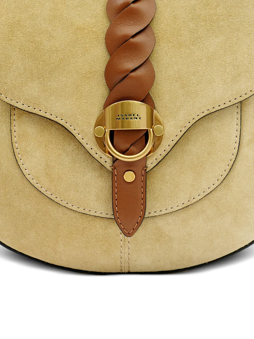 ISABEL MARANT Kleine Altay tas met gevlochten band Beige